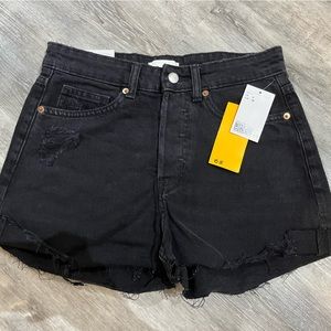 H&M Black High Waist Jean Shorts